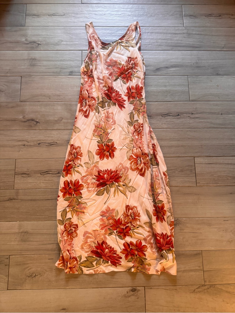 Paper Hear Floral Linen Blend Maxi Dress Size Large